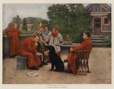 Acolieten aan het Spelen door Charles Bertrand D
